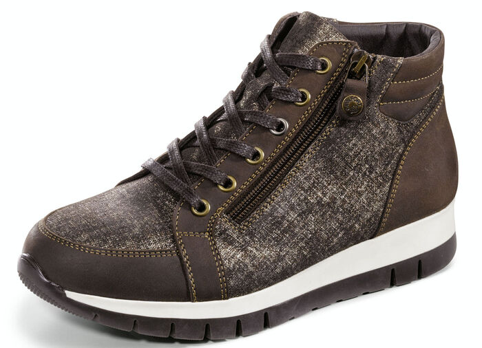 Bootie mit glänzender Prägung BRAUN