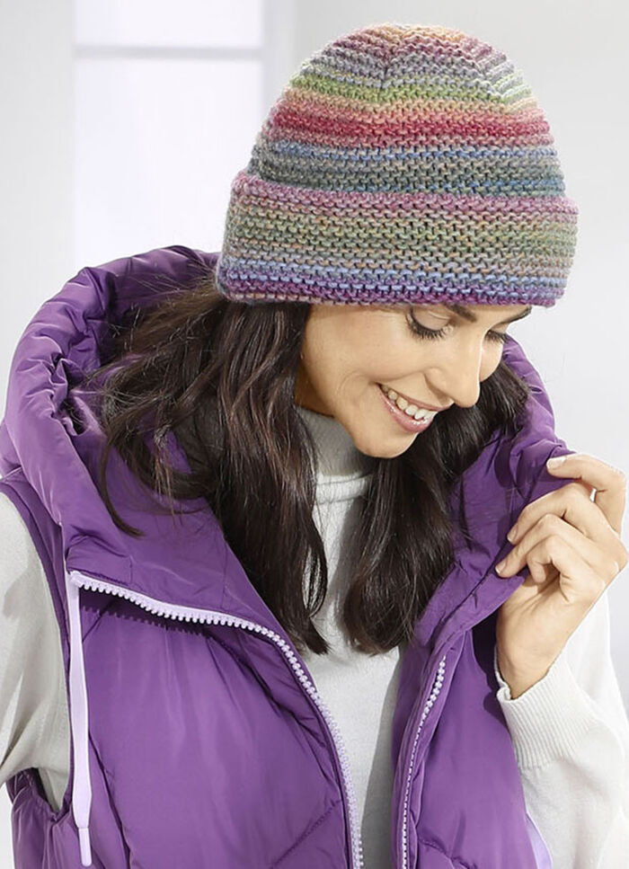 Grobstrick-Mütze mit Farbverlauf MULTICOLOR