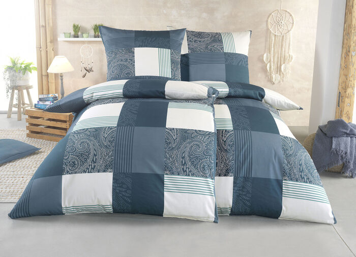 Kuschelige Bettw&auml;sche-Garnitur BLAU