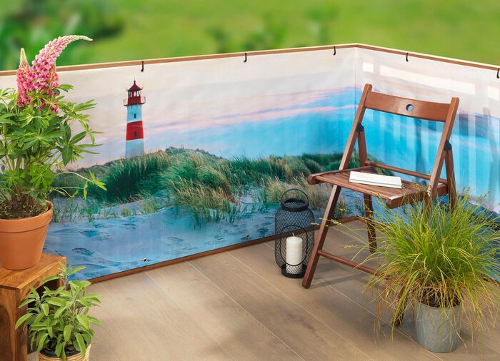 Balkon-Bespannung mit eingearbeiteten Metall-&Ouml;sen 