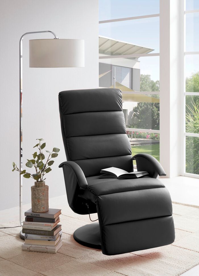 Relax-Sessel mit stabilem Metallrahmen SCHWARZ