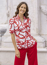 Bluse mit Hemdkragen 