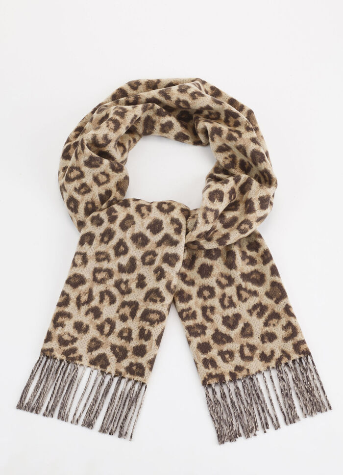 Schal mit Raubtierfell-Dessin 