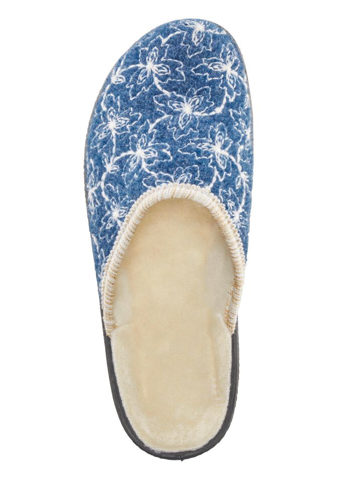 Textil-Pantoffel mit sch&ouml;ner Stickerei 