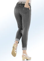Edel-Jeans in 7/8-Länge mit hübschem Glitzersteinchenbesatz GRAU