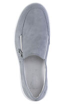 ELENA EDEN Slipper aus hochwertigem Veloursleder mit Zier-Perforation BLEU