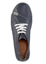 ELENA EDEN Schn&uuml;rschuh mit Knitter-Struktur und Zier-N&auml;hten MARINE