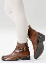 ELENA EDEN, schicke Damen-Stiefeletten, Winterschuhe, Weite G, mit Reißverschluss COGNAC