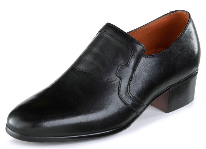 GINO GALANTE, elegante Herren-Slipper, mit Gummizug SCHWARZ