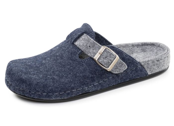 Klassische Herren-Hausschuhe, aus Wollfilz MARINE