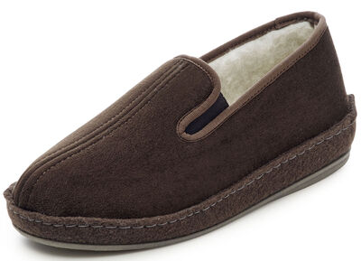 Gefütterte Herren-Hausschuhe, mit Schurwolle 