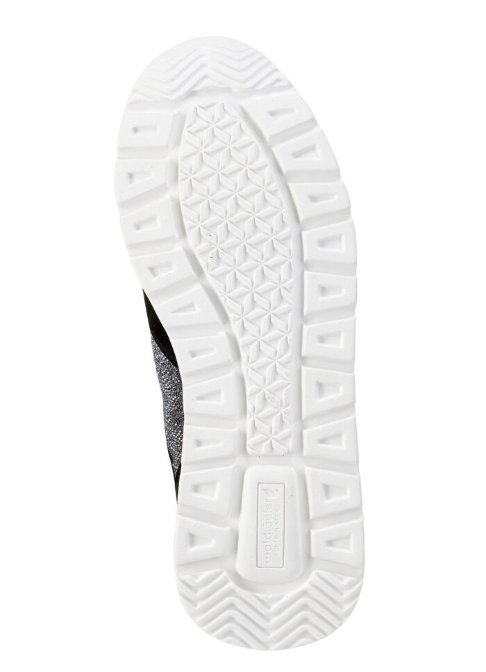 Waldl&auml;ufer Sneaker mit farbverlaufenden, funkelnden Glitzersteinchen SCHWARZ-SILBER