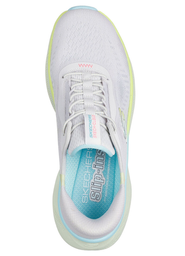 SKECHERS Sneaker mit geformter Slip-Ins Fersenplatte EISGRAU-MULTICOLOR