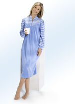 Hausmantel mit Kelchkragen in schickem Streifen-Dessin 