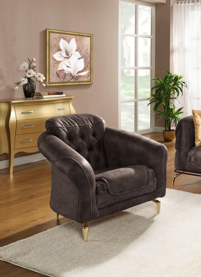 Prachtvollen Polsterm&ouml;bel mit komfortabler Nosagfederung BRAUN