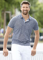 Poloshirt von „Milano Italy“ JEANSBLAU MELIERT