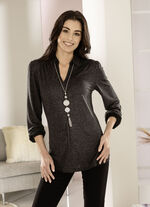 Poloshirt mit Kr&auml;uselung im Schulterbereich 