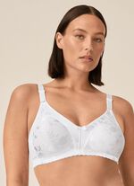 Naturana Minimizer-BH mit dezent glänzendem Floraldruck WEISS