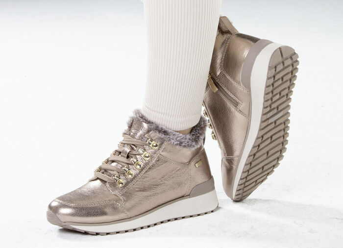 ELENA EDEN, gefütterte Damen-Boots, Winterschuhe, Weite G, mit herausnehmbarem Fußbett GOLDBRONZE