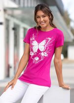 Shirt mit Schmetterlings-Druck in 3 Farben PINK