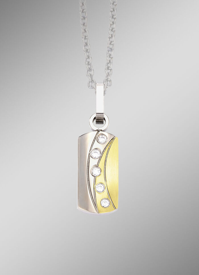 Anh&auml;nger in Bicolor mit synth. Zirkonia 