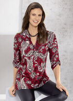 Shirt-Tunika mit Stehkragen 