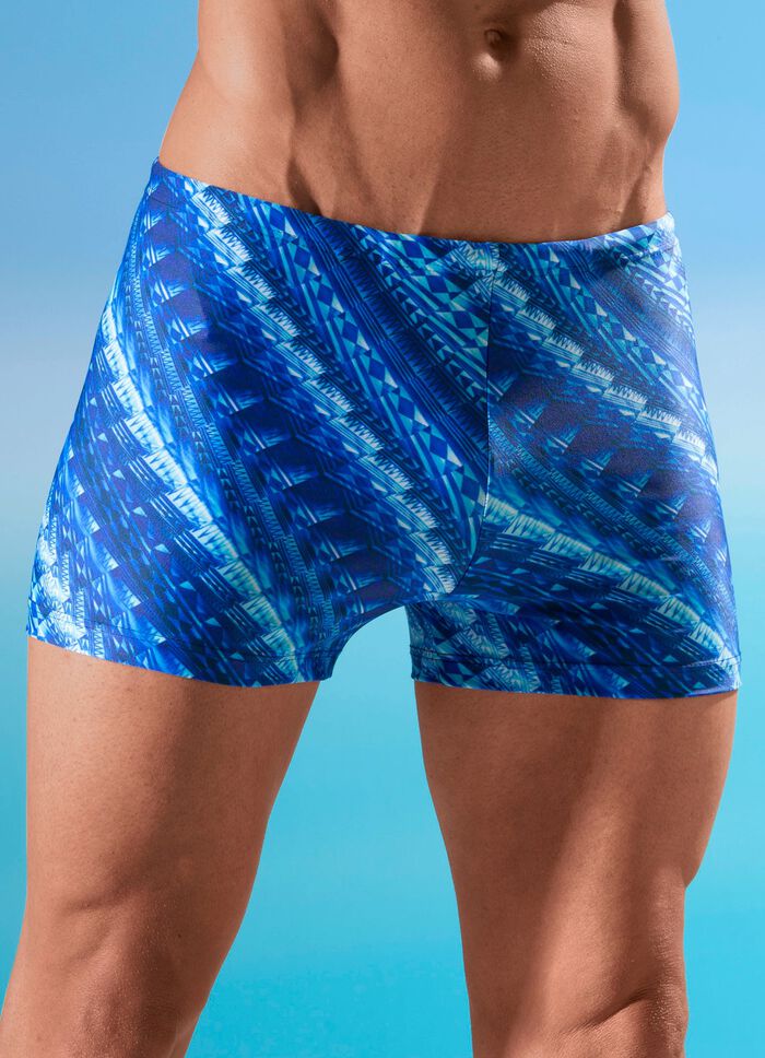 Schwab Badehose in h&ouml;herer Kastenform, allover dessiniert 