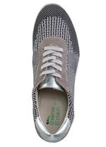 ELENA EDEN Schn&uuml;rschuh mit Leder-Bes&auml;tzen SCHWARZ-WEISS-TAUPE