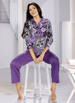 Schlafanzug, Knopfleiste, lange &Auml;rmel und lange Hose 