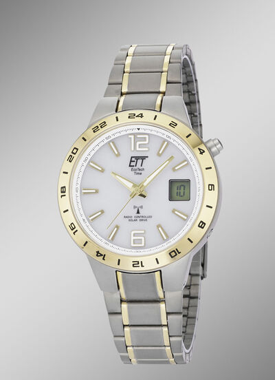 ETT-Funk-Solar-Herrenuhr mit Titanbandgehäuse 