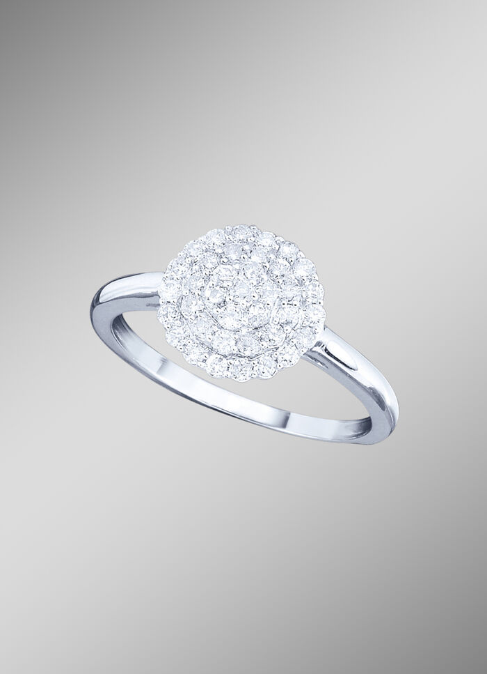 Hochwertig ausgefasster Damenring mit Brillanten 