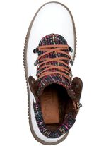 Gemini Schn&uuml;r-Bootie mit buntem Textilmaterial 