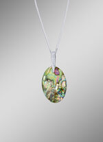 Anh&auml;nger aus echt Abalone-Perlmutt mit Panzerkette 