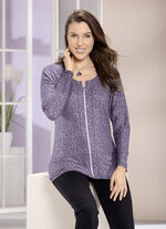 Shirtjacke mit  silberfarbenem Druck 