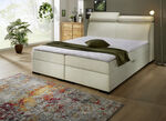Boxspringbett auf hochwertigem Echtholzgestell CREME