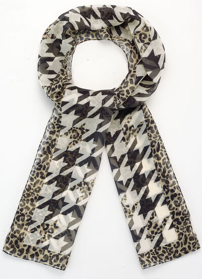 Schal mit Hahnentritt-Dessin 