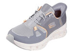 SKECHERS Sneaker mit geformter Slip-Ins Fersenplatte GRAU-ORANGE