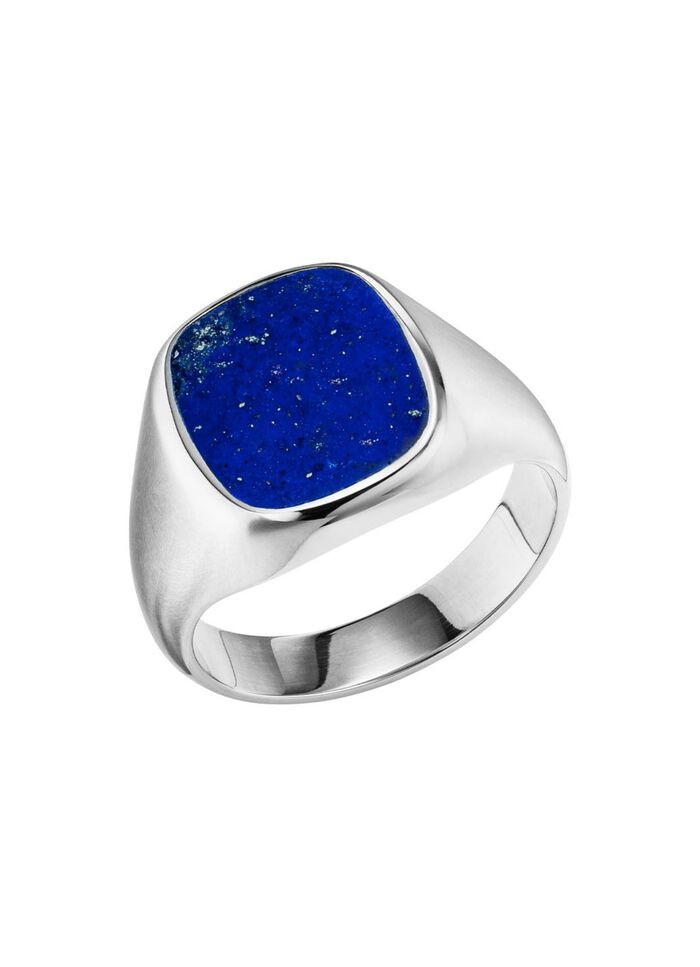 Herrenring aus Silber mit echtem Lapislazuli 
