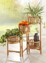 Blumenst&auml;nder aus Rattangeflecht BEIGE