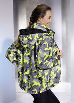 Funktions-Wendejacke mit im Kragen integrierter Kapuze 