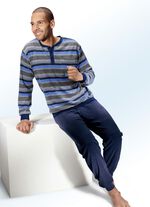 Schlafanzug mit Knopfleiste, Brusttasche und B&uuml;ndchen 