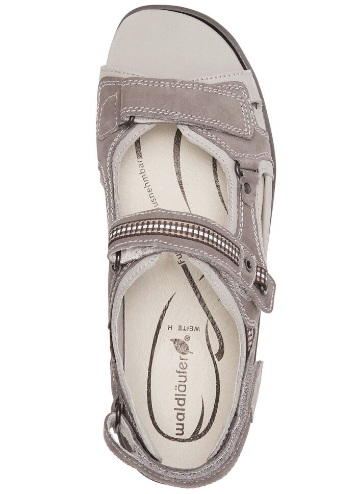 Waldl&auml;ufer, sportliche Damen-Sandalen, Weite H, mit herausnehmbarem Fu&szlig;bett GRAFIT-HELLGRAU