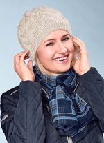 Warme Damen-M&uuml;tze, mit angesagtem Zopfmuster 