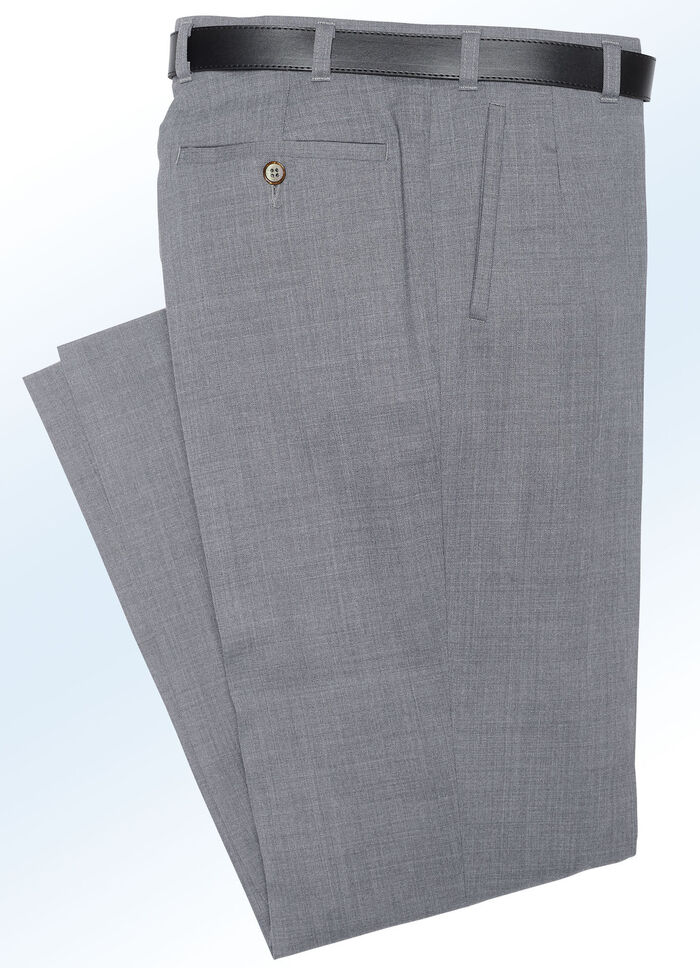 &bdquo;Klaus Modelle&ldquo;-Hose mit weichem Griff in 4 Farben MITTELGRAU MELIERT