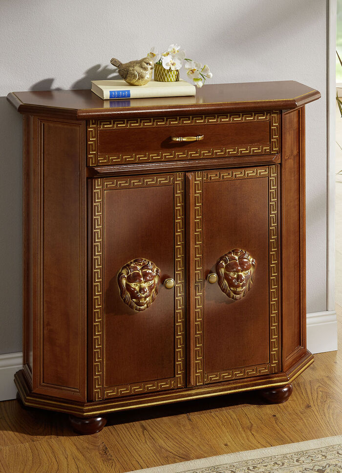 Hochwertiges Möbelprogramm mit Verzierungen NUSSBAUM-GOLD