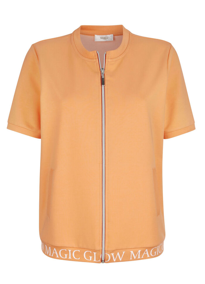 Sweatjacke mit Rippenbündchen 