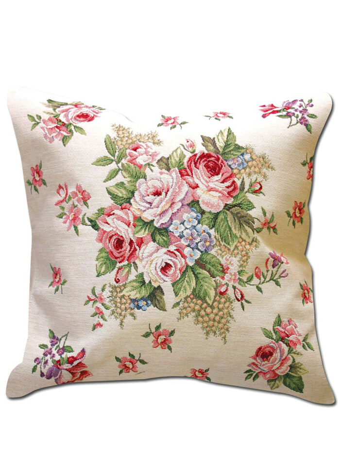 Kissenbezug mit Blumen-Dessin BUNT