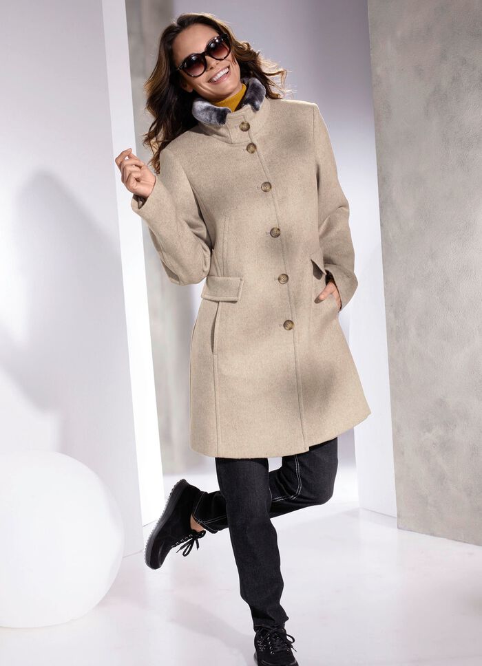 Kurzmantel in 2 Farben SAND-ECRU