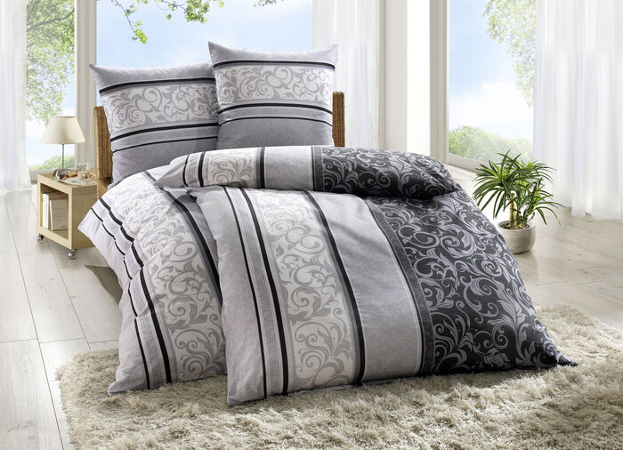 Renforc&eacute; Bettw&auml;sche-Garnitur aus dem Hause Dobnig GRAU