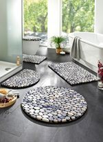 Pflegeleichte Badgarnitur mit Kieselsteinen-Motiv 